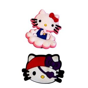 2pc Hello Kitty Shoe Charms Jibbitz Style Charms For Crocs Sandals